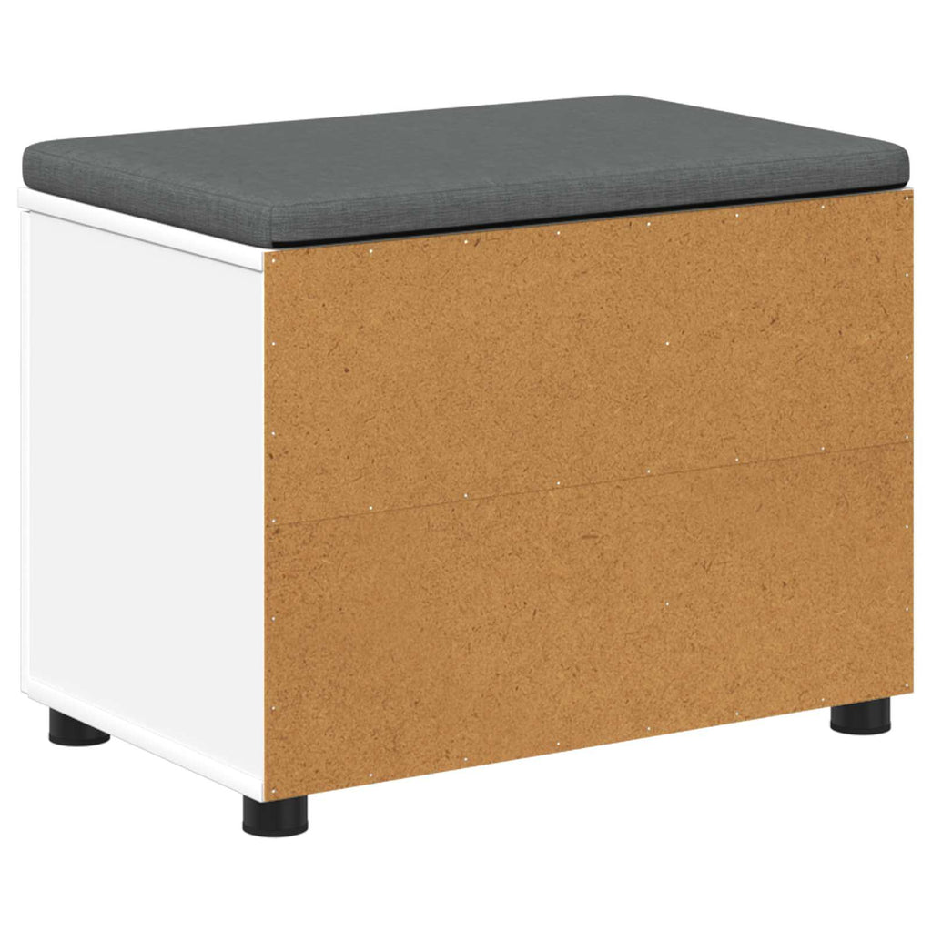 Panca per ingresso con cuscino con porta Bianco 80 x 38 x 46 cm