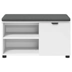 Panca per ingresso con cuscino con porta Bianco 80 x 38 x 46 cm