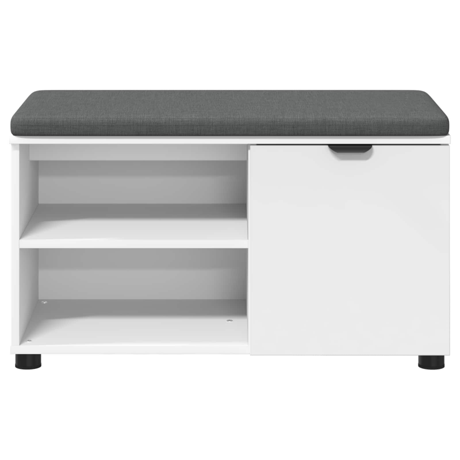 Panca per ingresso con cuscino con porta Bianco 80 x 38 x 46 cm