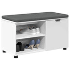 Panca per ingresso con cuscino con porta Bianco 80 x 38 x 46 cm