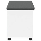 Panca per ingresso con cuscino con porta Bianco 80 x 38 x 46 cm