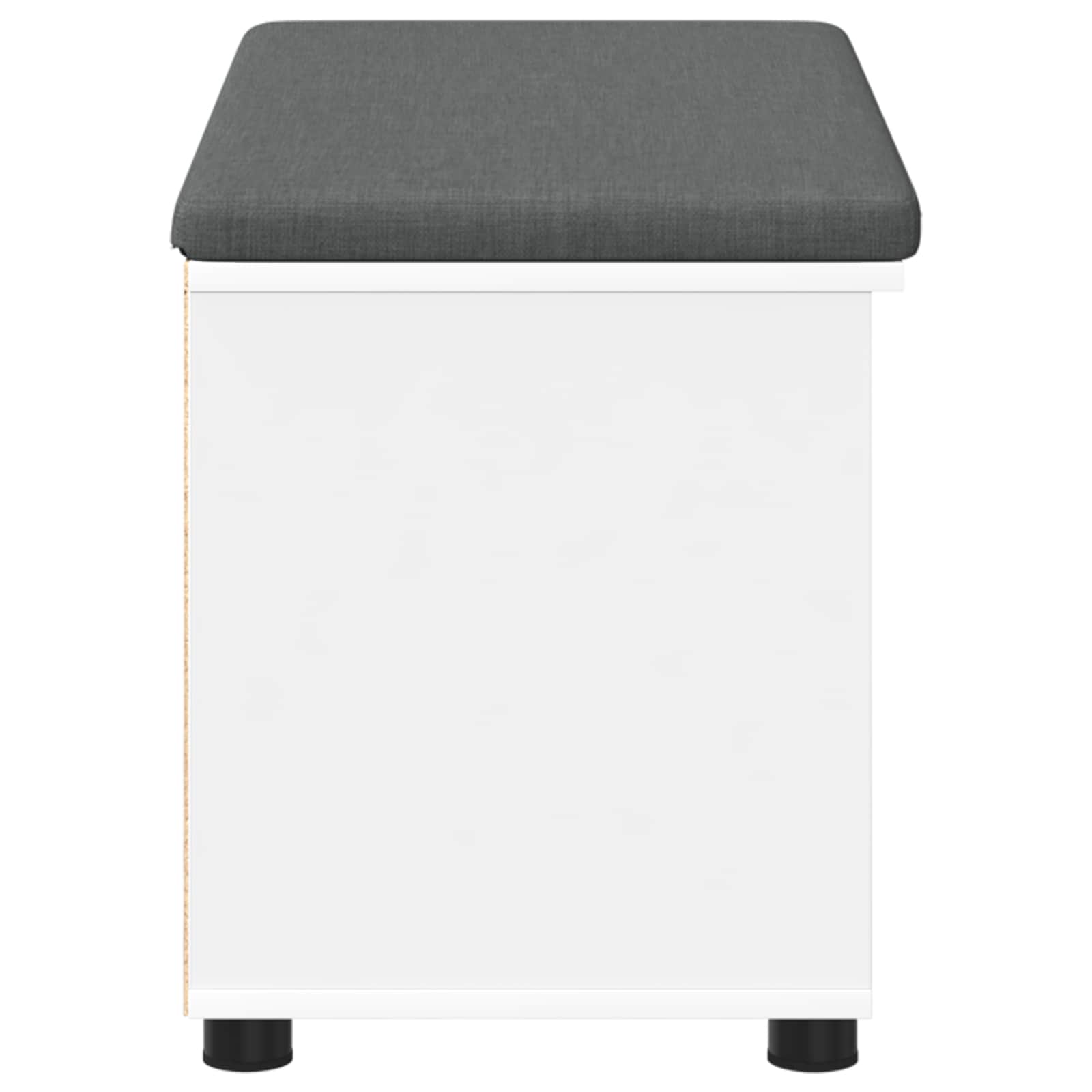 Panca per ingresso con cuscino con porta Bianco 80 x 38 x 46 cm
