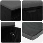 Panca per ingresso con cuscino Rovere Nero 80 x 38 x 46 cm