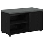 Panca per ingresso con cuscino Rovere Nero 80 x 38 x 46 cm