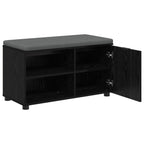 Panca per ingresso con cuscino Rovere Nero 80 x 38 x 46 cm