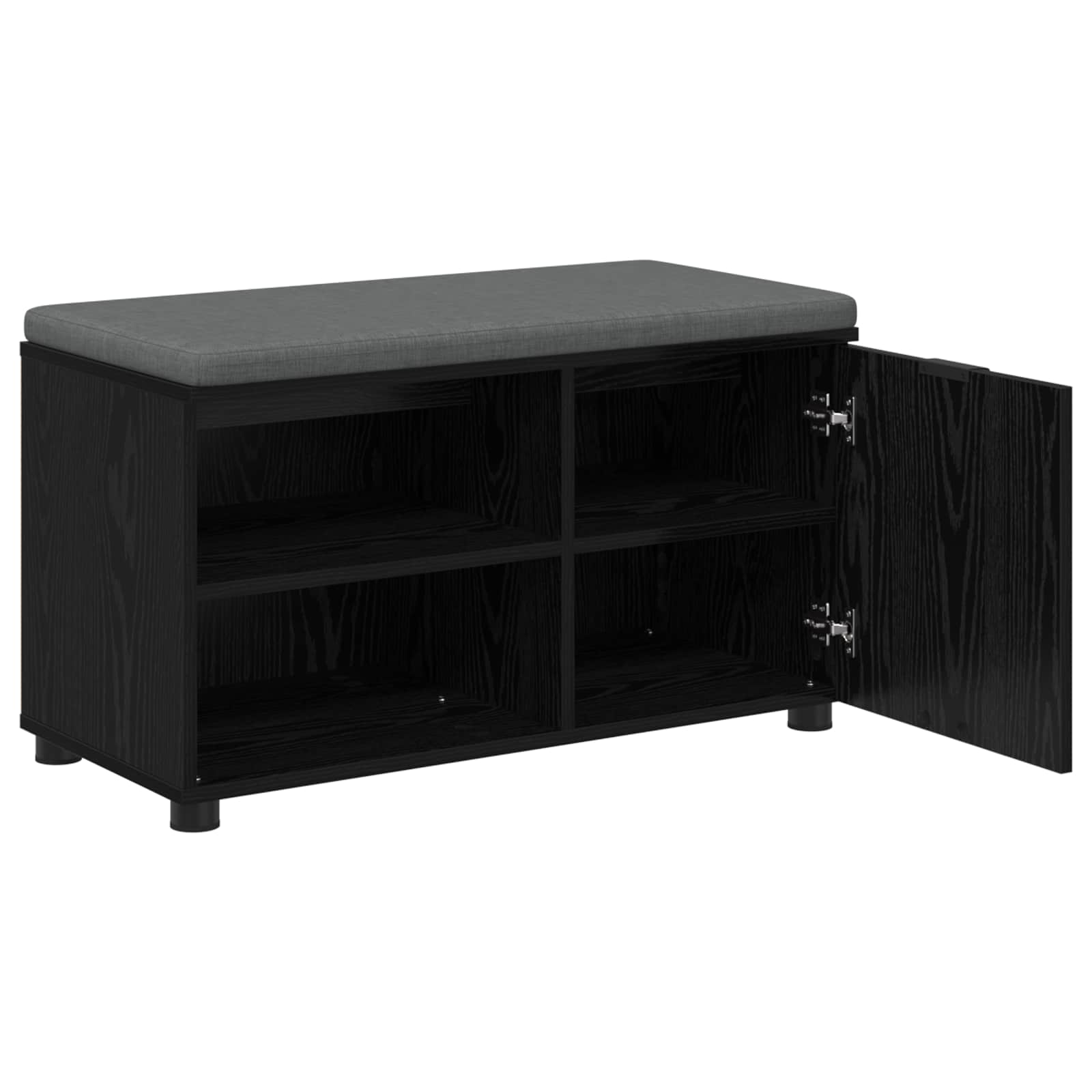 Panca per ingresso con cuscino Rovere Nero 80 x 38 x 46 cm