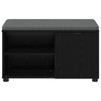 Panca per ingresso con cuscino Rovere Nero 80 x 38 x 46 cm