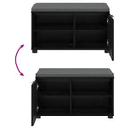 Panca per ingresso con cuscino Rovere Nero 80 x 38 x 46 cm