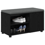 Panca per ingresso con cuscino Rovere Nero 80 x 38 x 46 cm