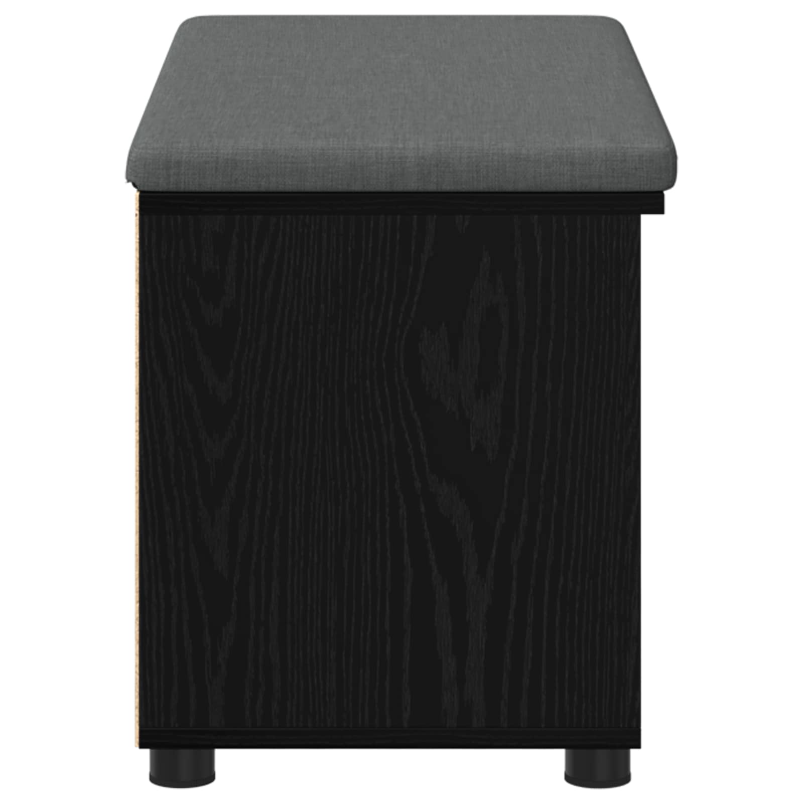 Panca per ingresso con cuscino Rovere Nero 80 x 38 x 46 cm