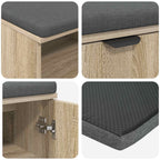 Panca per ingresso con cuscino Rovere Sonoma 80 x 38 x 46 cm