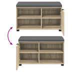 Panca per ingresso con cuscino Rovere Sonoma 80 x 38 x 46 cm