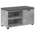 Panca per ingresso con cuscino Grigio Cemento 80 x 38 x 46 cm
