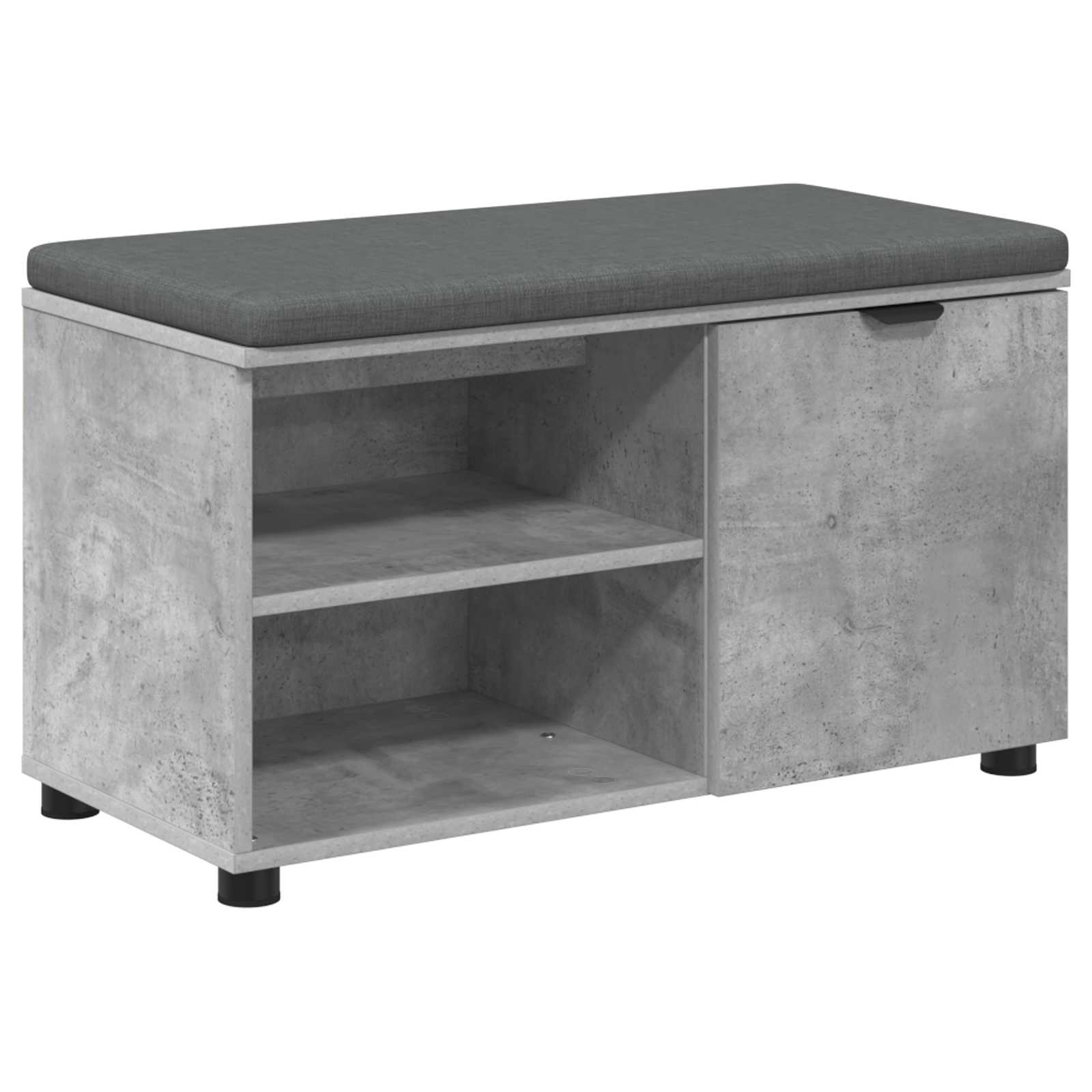 Panca per ingresso con cuscino Grigio Cemento 80 x 38 x 46 cm