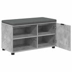 Panca per ingresso con cuscino Grigio Cemento 80 x 38 x 46 cm
