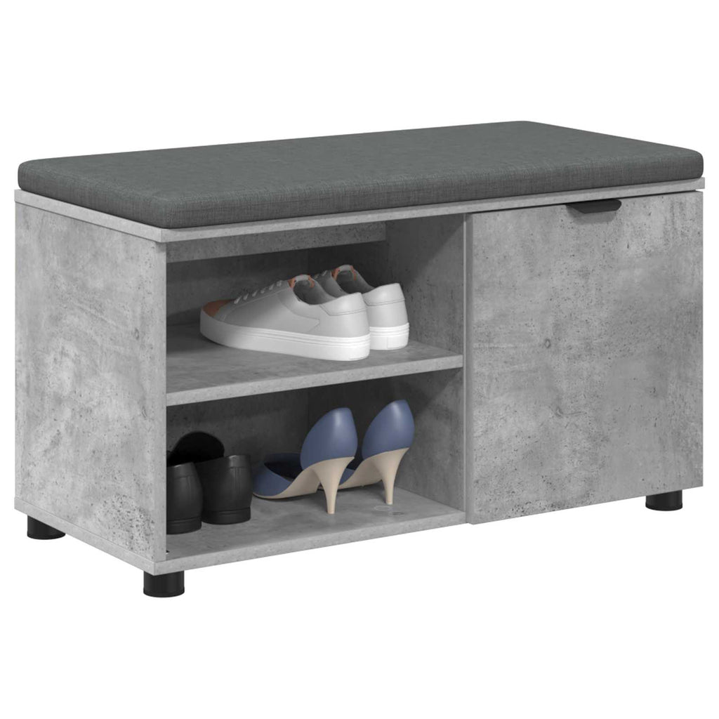 Panca per ingresso con cuscino Grigio Cemento 80 x 38 x 46 cm