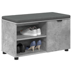 Panca per ingresso con cuscino Grigio Cemento 80 x 38 x 46 cm