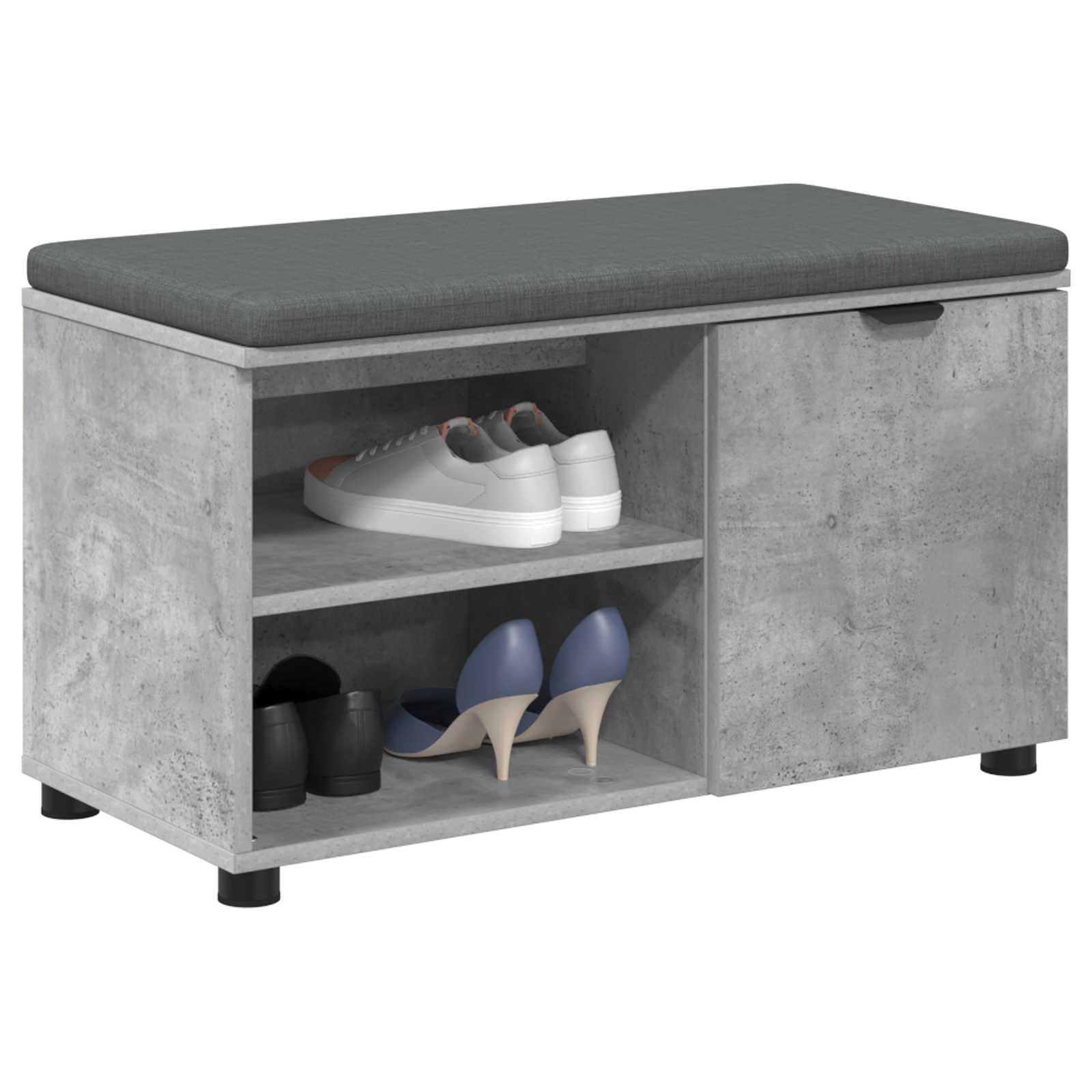 Panca per ingresso con cuscino Grigio Cemento 80 x 38 x 46 cm
