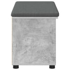 Panca per ingresso con cuscino Grigio Cemento 80 x 38 x 46 cm