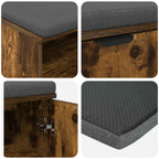 Panca per ingresso con porta Quercia Affumicata 80 x 38 x 46 cm