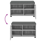 Panca per ingresso con cuscino Sonoma grigia 80 x 38 x 46 cm
