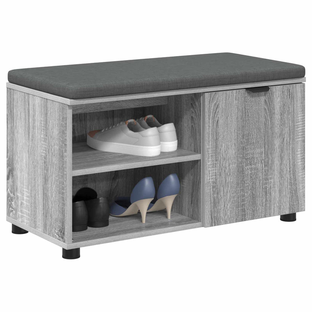 Panca per ingresso con cuscino Sonoma grigia 80 x 38 x 46 cm