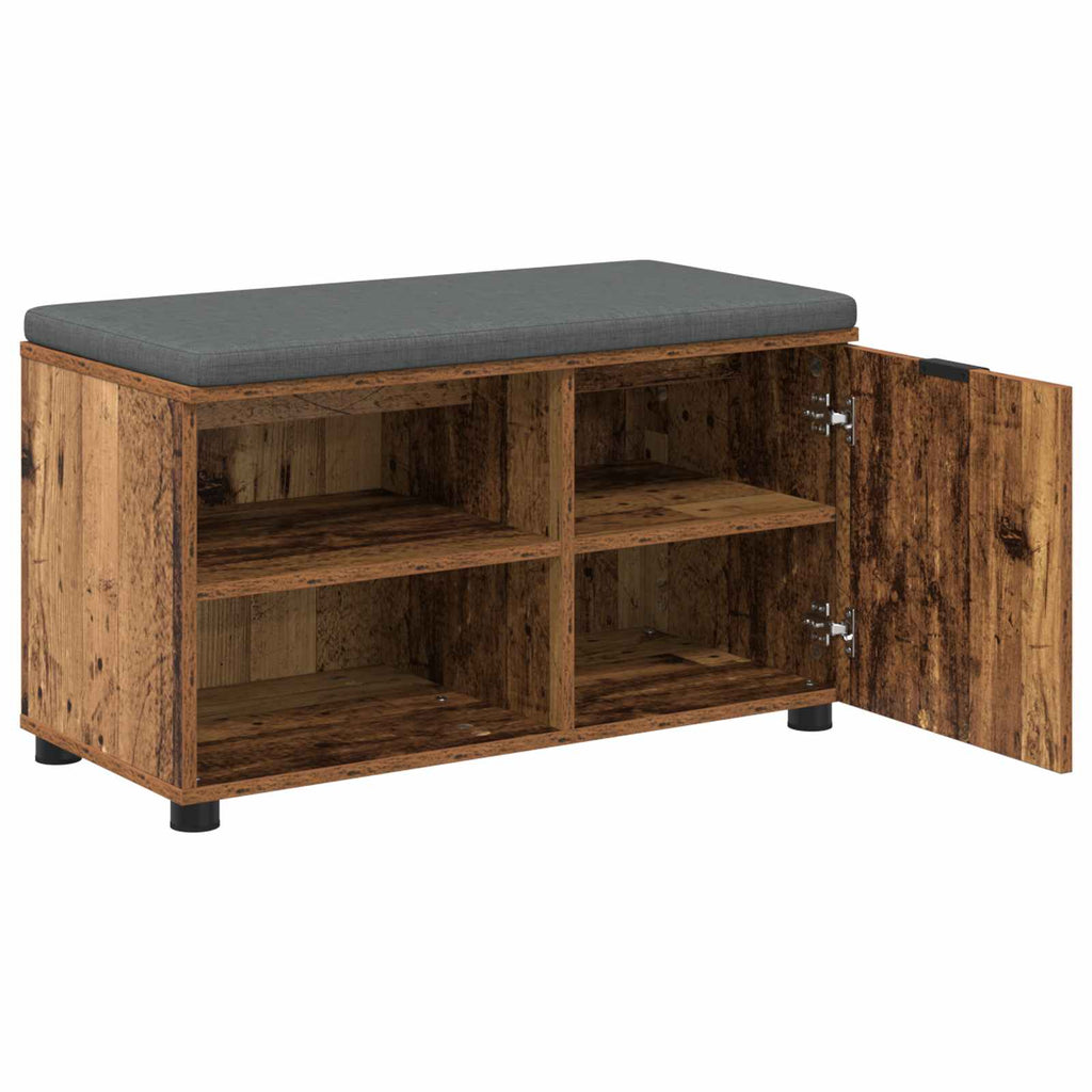 Panca per ingresso con cuscino Legno vecchio 80 x 38 x 46 cm