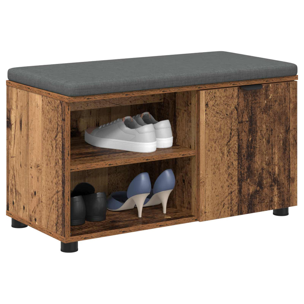 Panca per ingresso con cuscino Legno vecchio 80 x 38 x 46 cm