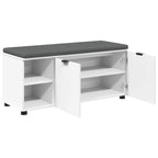 Panca per ingresso con cuscino Bianco 100 x 38 x 46 cm