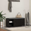 Panca per ingresso con cuscino Rovere Nero 100 x 38 x 46 cm