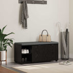 Panca per ingresso con cuscino Rovere Nero 100 x 38 x 46 cm