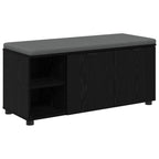 Panca per ingresso con cuscino Rovere Nero 100 x 38 x 46 cm