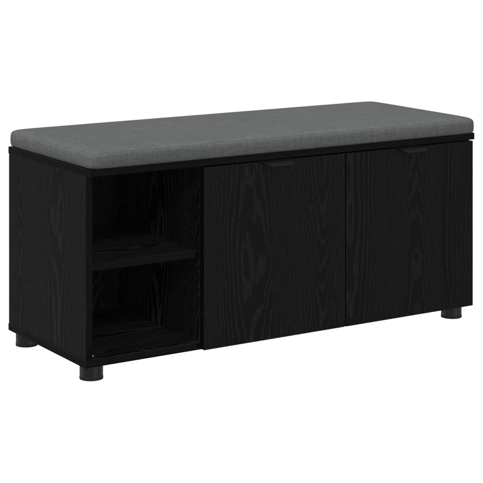 Panca per ingresso con cuscino Rovere Nero 100 x 38 x 46 cm