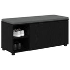 Panca per ingresso con cuscino Rovere Nero 100 x 38 x 46 cm
