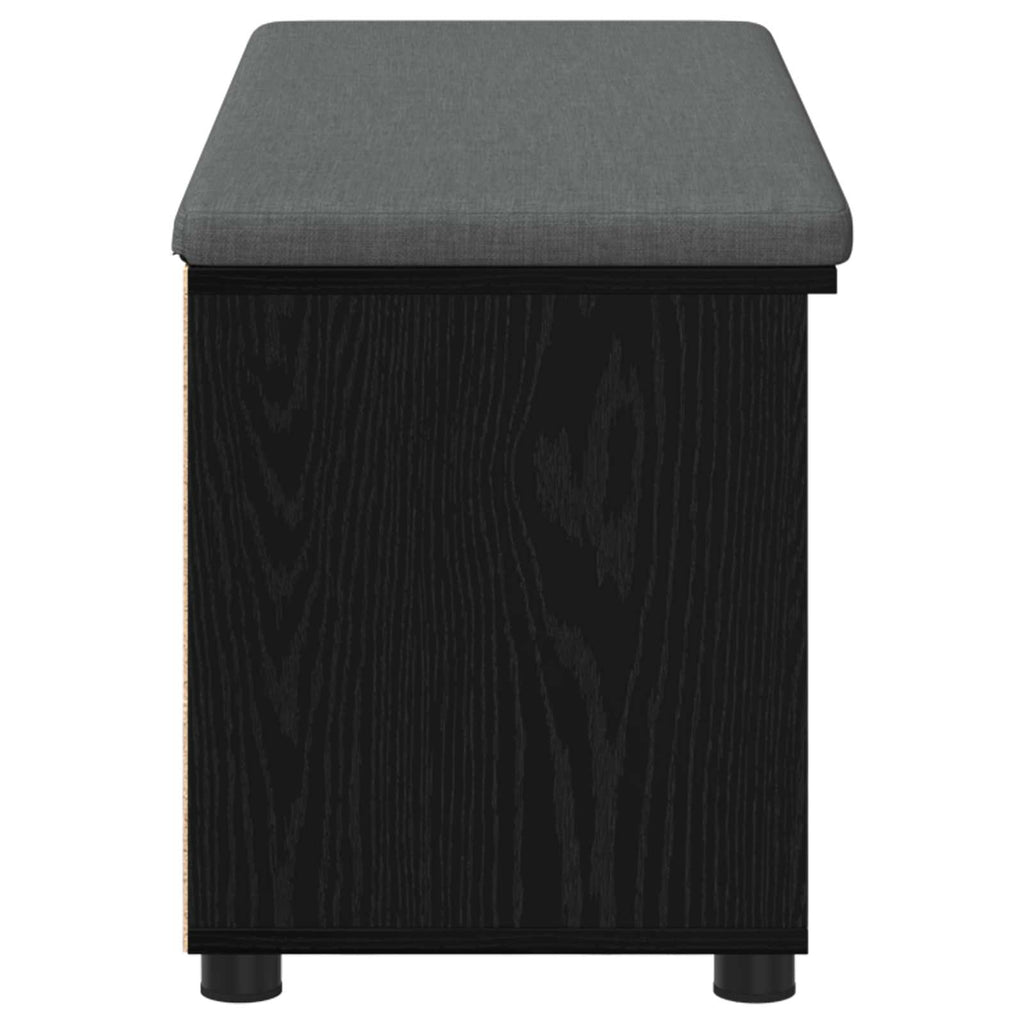 Panca per ingresso con cuscino Rovere Nero 100 x 38 x 46 cm