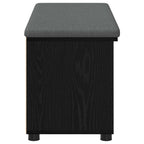 Panca per ingresso con cuscino Rovere Nero 100 x 38 x 46 cm