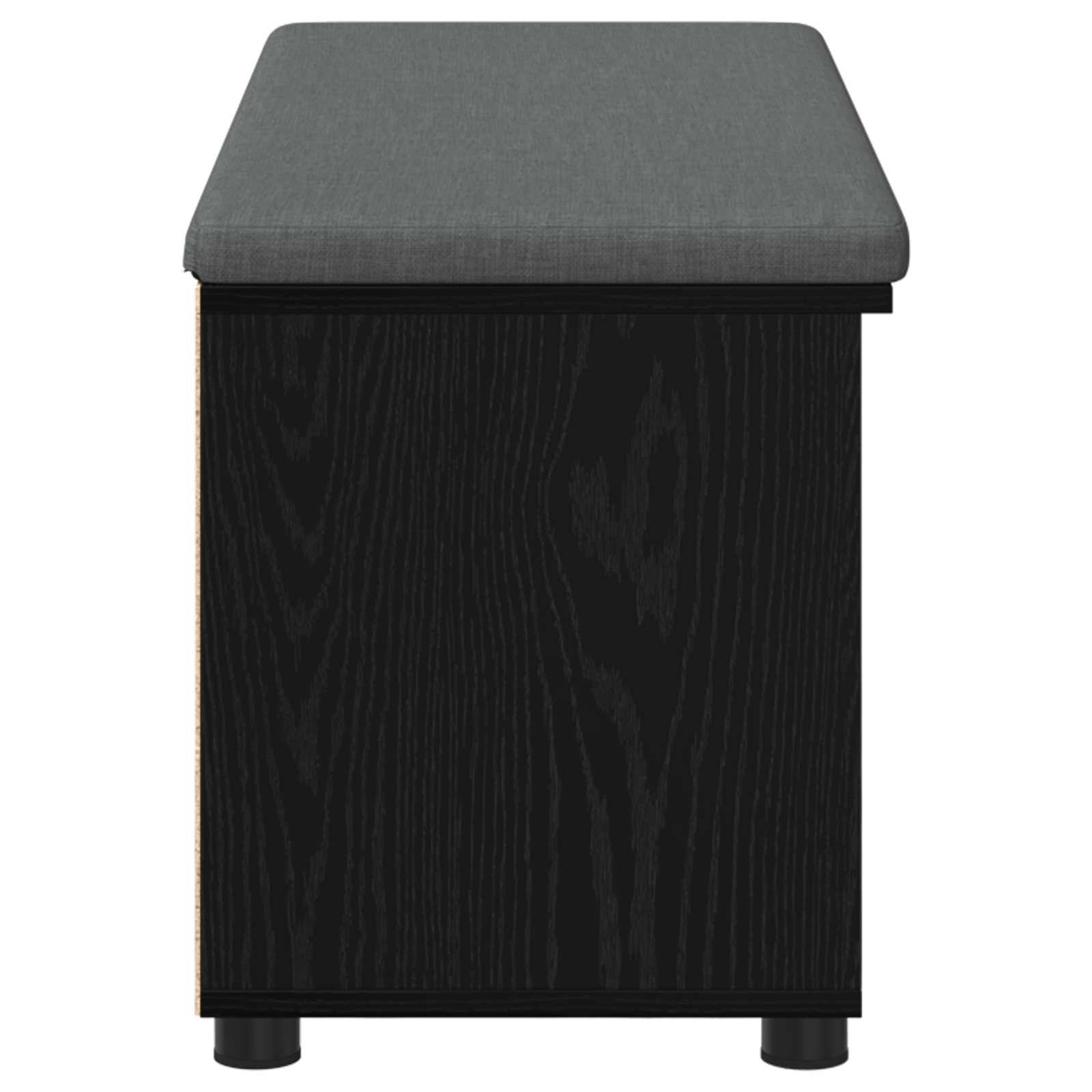 Panca per ingresso con cuscino Rovere Nero 100 x 38 x 46 cm