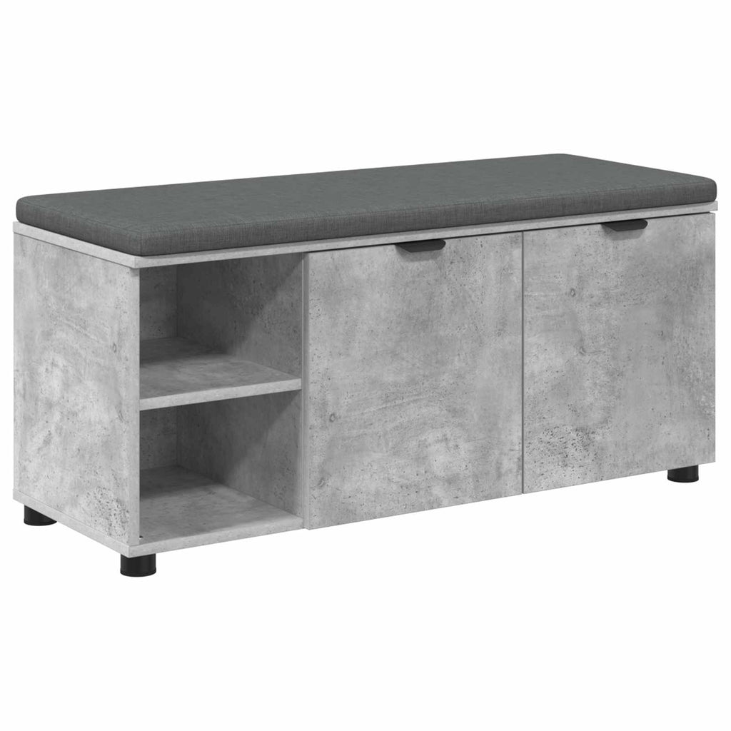 Panca per ingresso con cuscino Grigio Cemento 100 x 38 x 46 cm