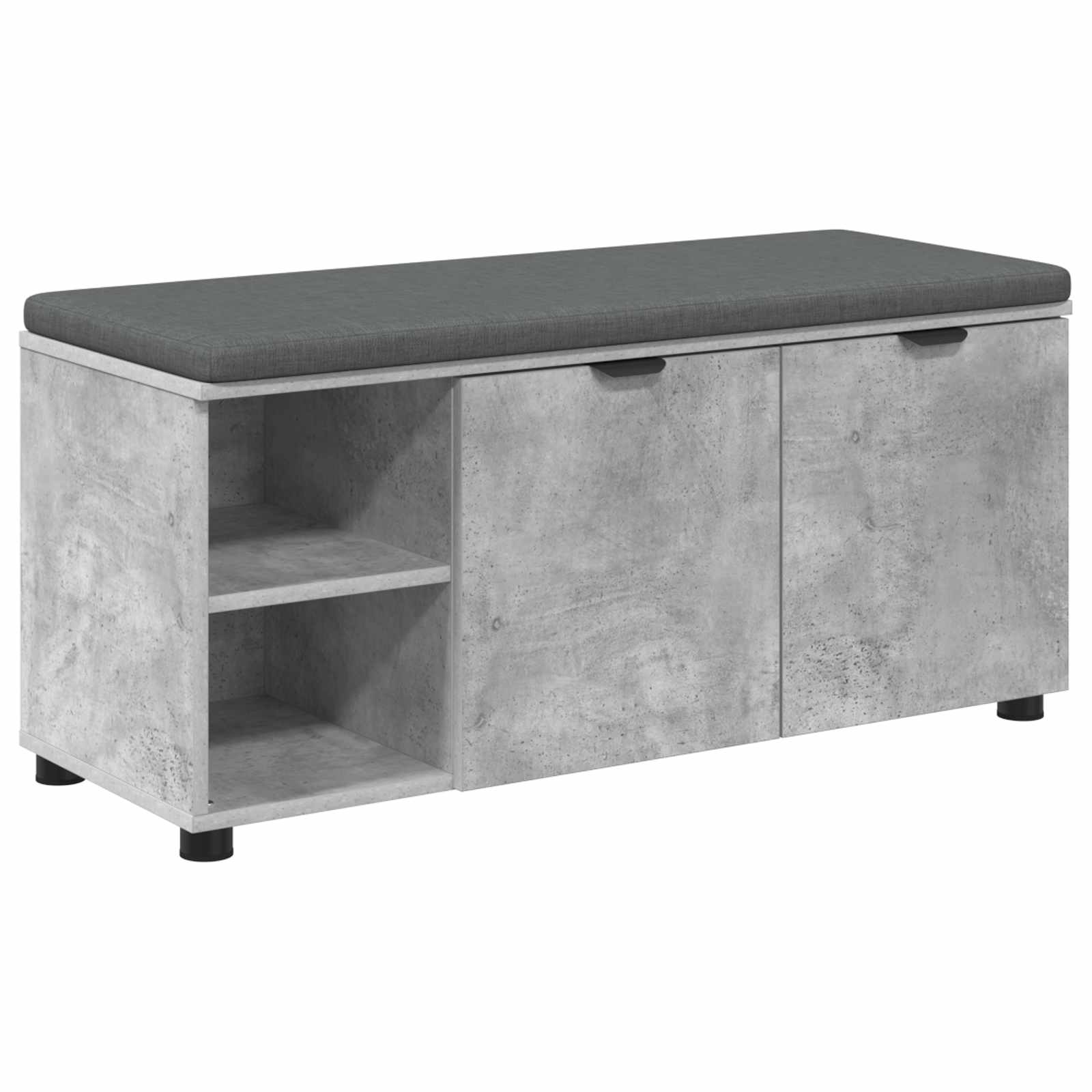 Panca per ingresso con cuscino Grigio Cemento 100 x 38 x 46 cm