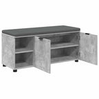 Panca per ingresso con cuscino Grigio Cemento 100 x 38 x 46 cm