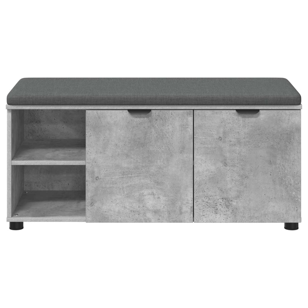 Panca per ingresso con cuscino Grigio Cemento 100 x 38 x 46 cm