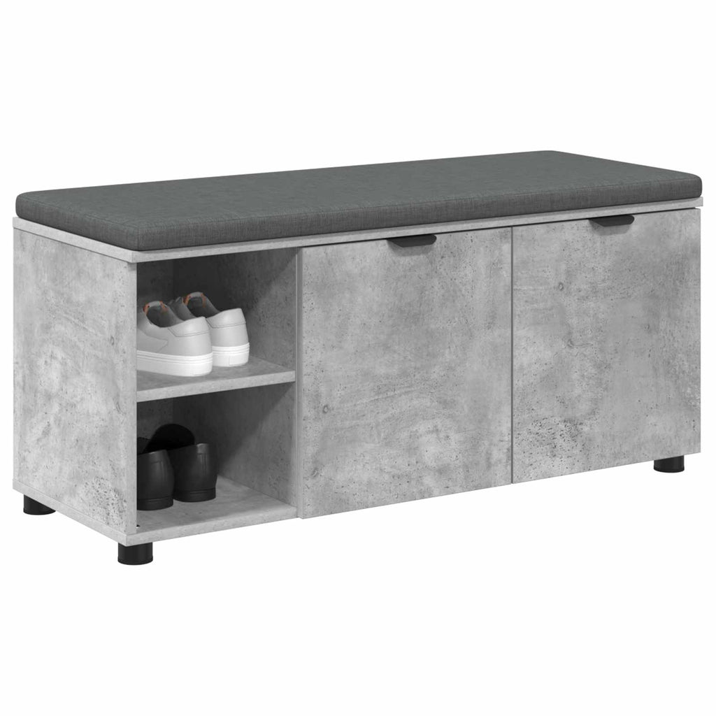 Panca per ingresso con cuscino Grigio Cemento 100 x 38 x 46 cm