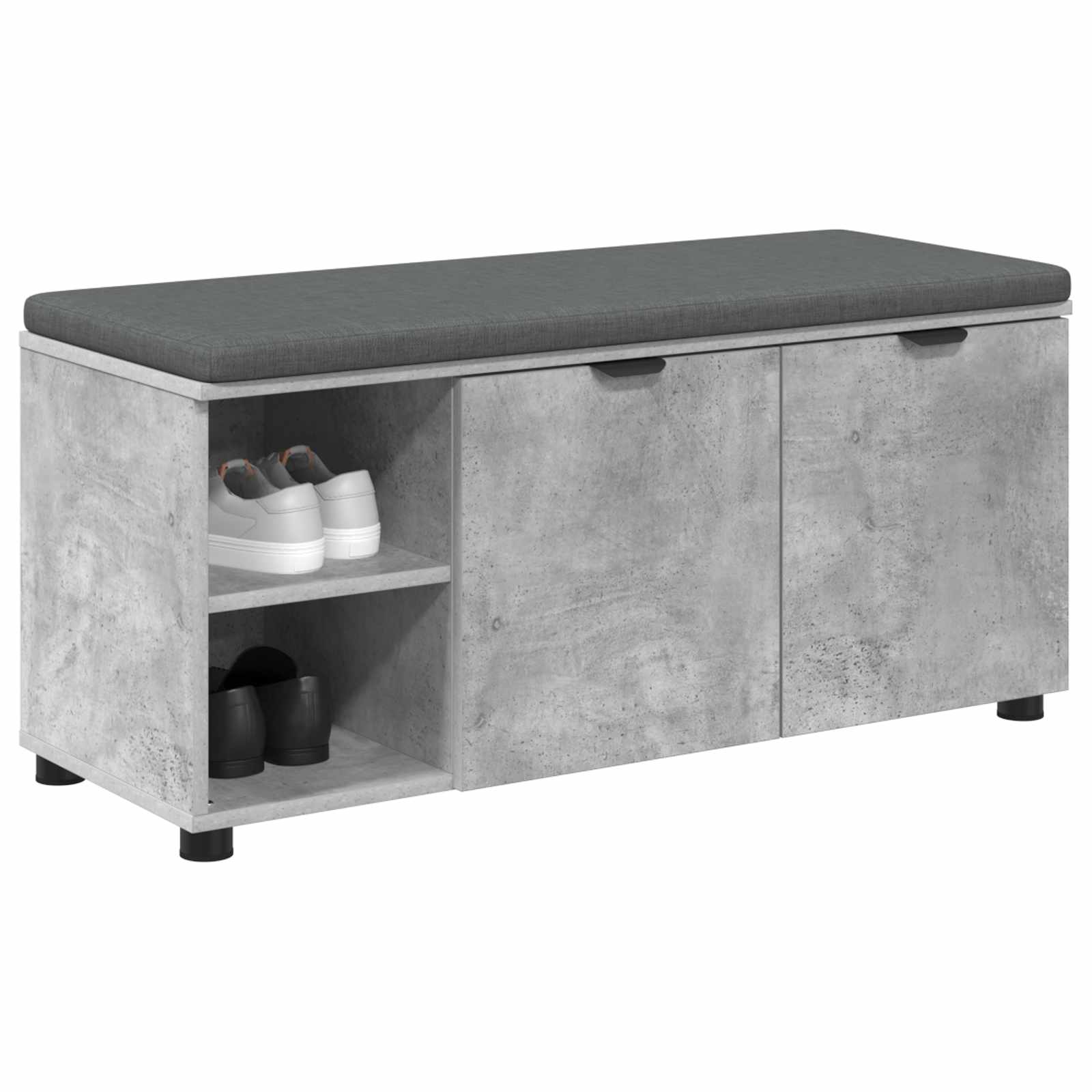 Panca per ingresso con cuscino Grigio Cemento 100 x 38 x 46 cm