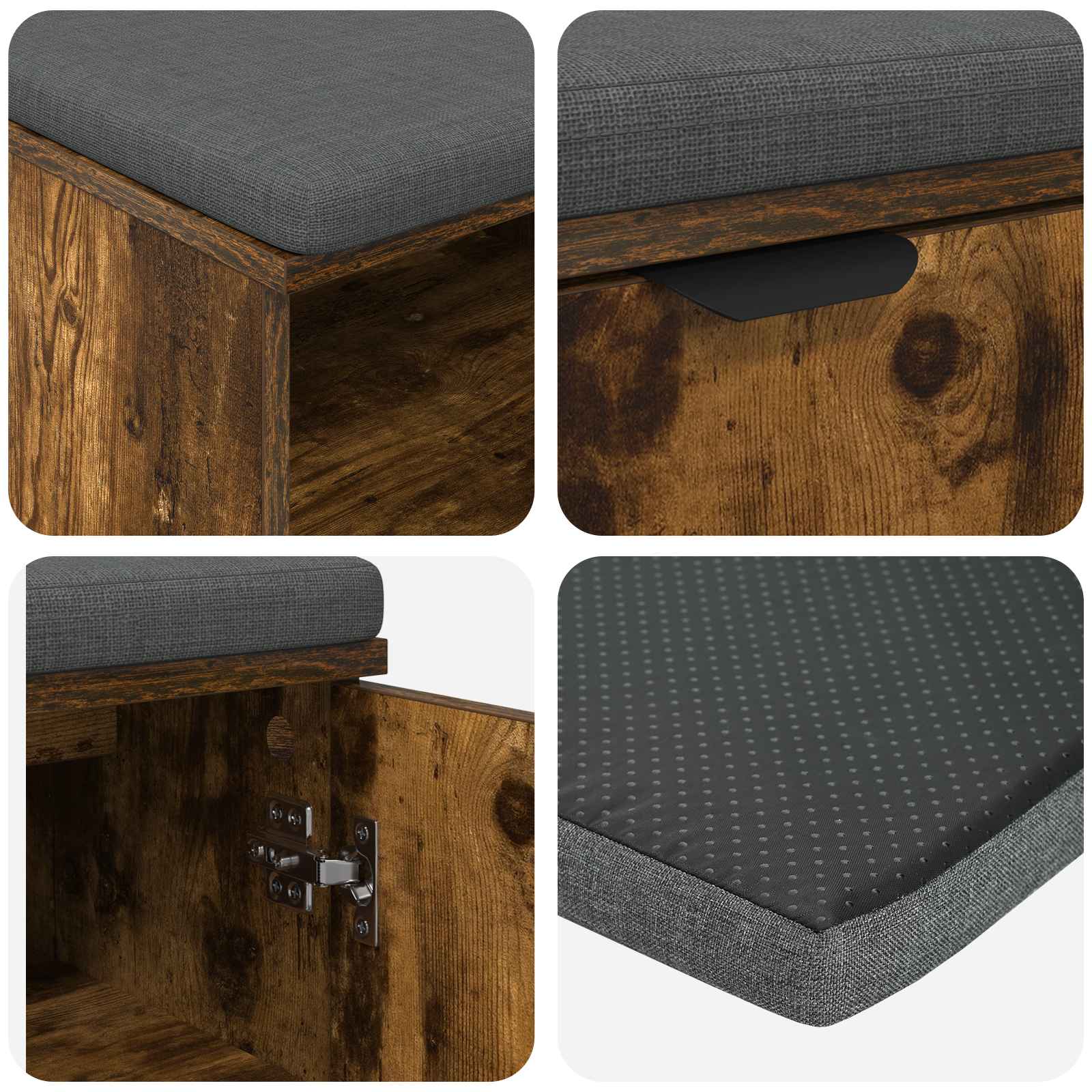Panca per ingresso Quercia Affumicata 100 x 38 x 46 cm