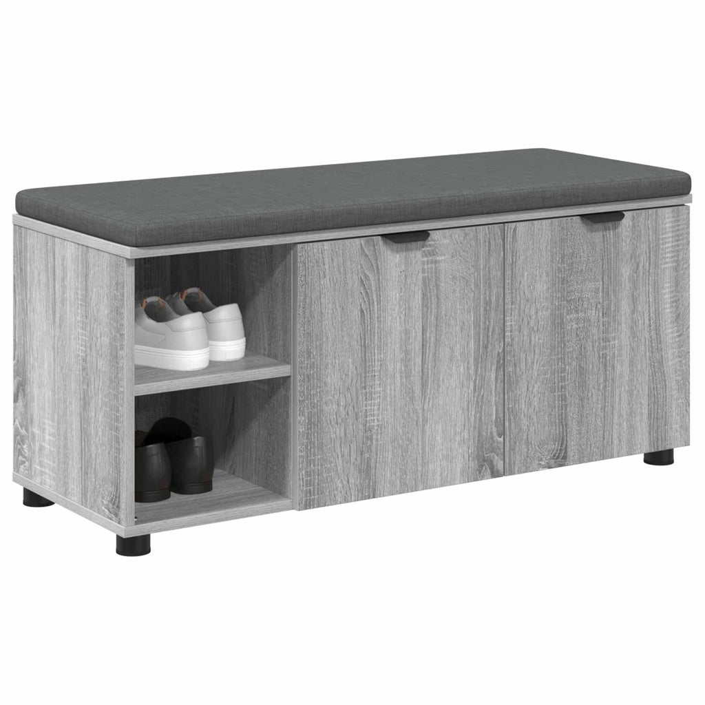 Panca per ingresso con cuscino Sonoma grigia 100 x 38 x 46 cm