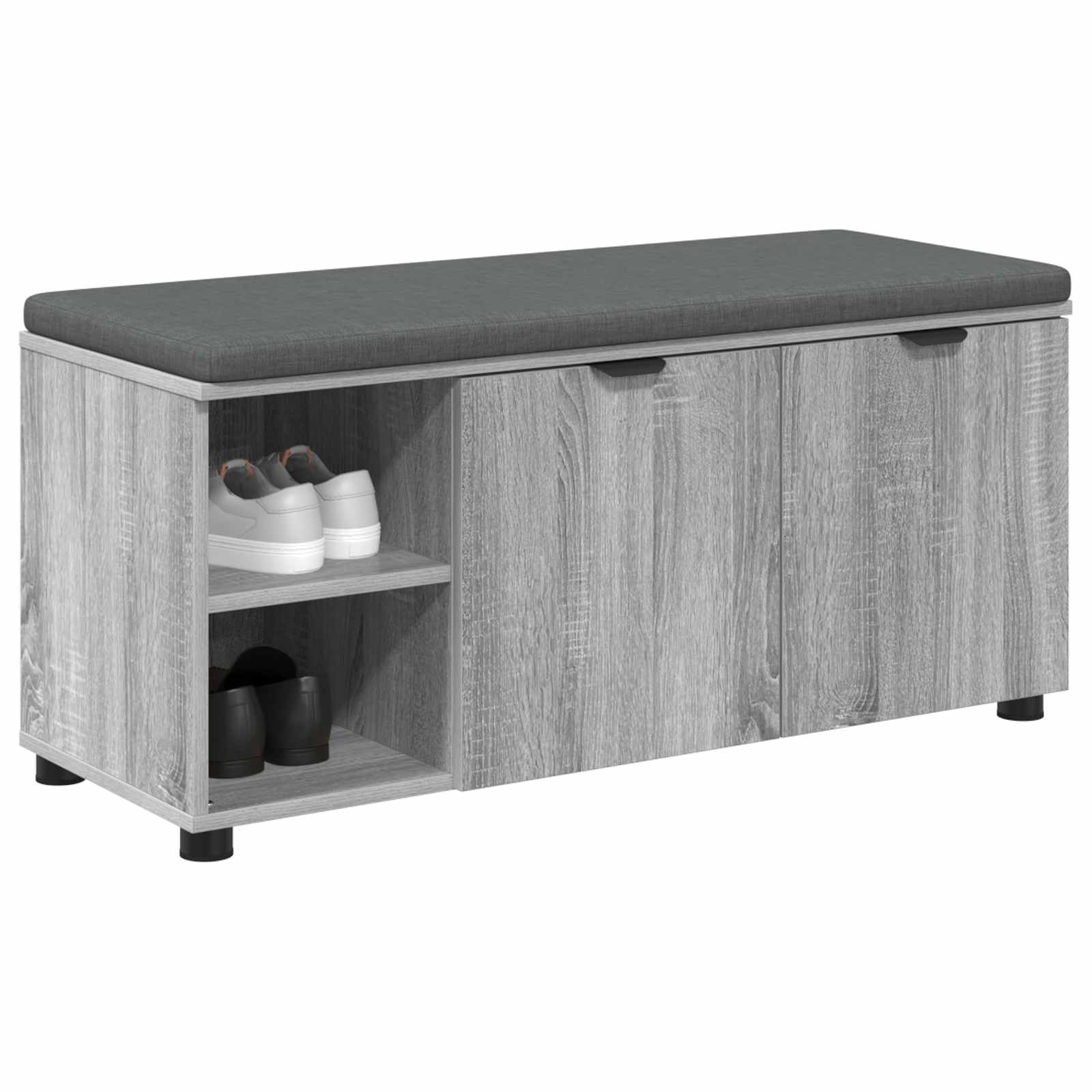 Panca per ingresso con cuscino Sonoma grigia 100 x 38 x 46 cm