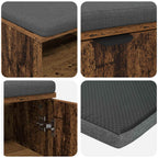 Panca per ingresso con cuscino Legno vecchio 100 x 38 x 46 cm