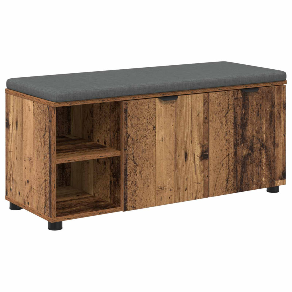 Panca per ingresso con cuscino Legno vecchio 100 x 38 x 46 cm
