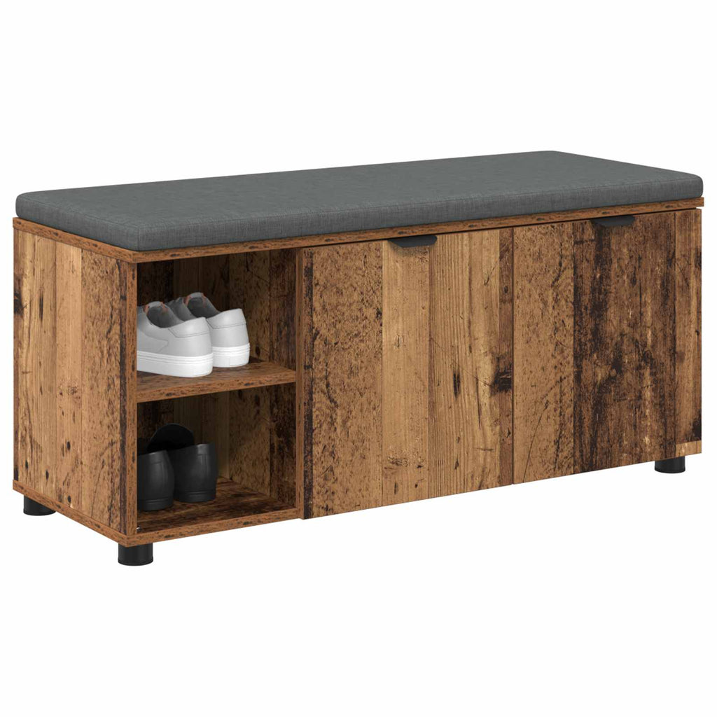 Panca per ingresso con cuscino Legno vecchio 100 x 38 x 46 cm