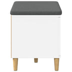 Panca per ingresso con cuscino con porta Bianco 60 x 38 x 46 cm